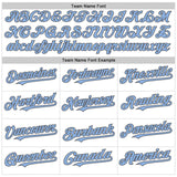 Custom White Light Blue-Steel Gray Line Authentic Baseball Jersey