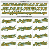 Custom White Green-Old Gold Line Authentic Baseball Jersey