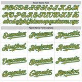 Custom White Kelly Green-Old Gold Line Authentic Baseball Jersey