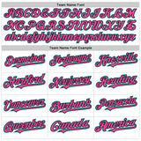 Custom White Pink Black-Teal Line Authentic Baseball Jersey