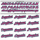 Custom White Pink Black-Aqua Line Authentic Baseball Jersey