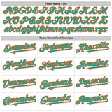 Custom White Aqua-Orange Line Authentic Baseball Jersey