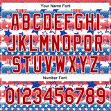 Custom White Red-Royal 3D American Flag Patriotic Authentic Baseball Jersey