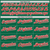 Custom Kelly Green Red-White Line Authentic Baseball Jersey