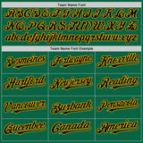 Custom Kelly Green Black-Gold Line Authentic Baseball Jersey