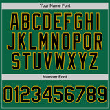 Custom Kelly Green Black-Gold Line Authentic Baseball Jersey