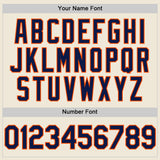 Custom Cream Navy-Orange Line Authentic Baseball Jersey
