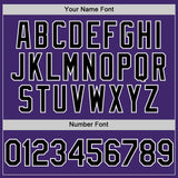 Custom Purple Black-White Line Authentic Baseball Jersey