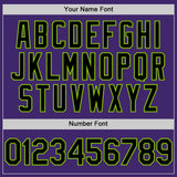 Custom Purple Black-Neon Green Line Authentic Baseball Jersey