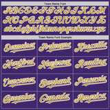 Custom Purple Old Gold-White Line Authentic Baseball Jersey