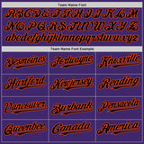 Custom Purple Black-Orange Line Authentic Baseball Jersey