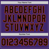 Custom Purple Black-Orange Line Authentic Baseball Jersey