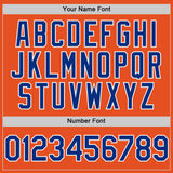 Custom Orange Royal-White Line Authentic Baseball Jersey