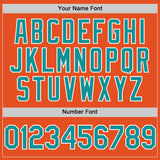 Custom Orange Teal-White Line Authentic Baseball Jersey