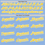 Custom Light Blue Yellow-White Line Authentic Baseball Jersey
