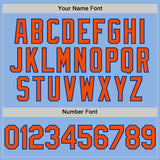 Custom Light Blue Orange-Royal Line Authentic Baseball Jersey