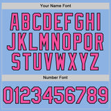 Custom Light Blue Pink-Black Line Authentic Baseball Jersey