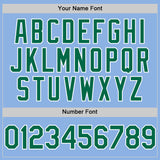 Custom Light Blue Kelly Green-White Line Authentic Baseball Jersey