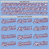 Custom Light Blue Royal-Red Line Authentic Baseball Jersey