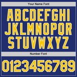 Custom Royal Yellow-White Line Authentic Baseball Jersey