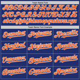 Custom Royal Orange-White Line Authentic Baseball Jersey