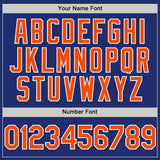 Custom Royal Orange-White Line Authentic Baseball Jersey