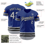 Custom Royal Gray-Black Line Authentic Baseball Jersey