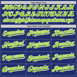 Custom Royal Neon Green-White Line Authentic Baseball Jersey