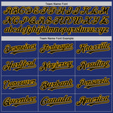 Custom Royal Black-Gold Line Authentic Baseball Jersey