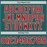 Custom Teal Red-White Line Authentic Baseball Jersey