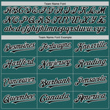 Custom Teal Black-White Line Authentic Baseball Jersey