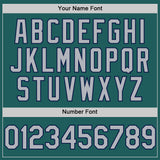 Custom Teal Gray-Navy Line Authentic Baseball Jersey