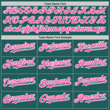 Custom Teal Pink-White Line Authentic Baseball Jersey