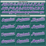 Custom Teal Purple-White Line Authentic Baseball Jersey