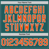Custom Teal Orange-White Line Authentic Baseball Jersey