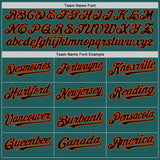 Custom Teal Black-Orange Line Authentic Baseball Jersey