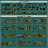 Custom Teal Black-Old Gold Line Authentic Baseball Jersey