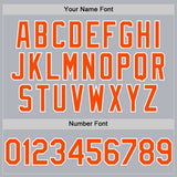 Custom Gray Orange-White Line Authentic Baseball Jersey