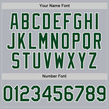 Custom Gray Green-White Line Authentic Baseball Jersey