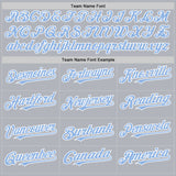 Custom Gray Light Blue-White Line Authentic Baseball Jersey