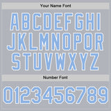 Custom Gray Light Blue-White Line Authentic Baseball Jersey
