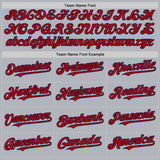 Custom Gray Red-Navy Line Authentic Baseball Jersey