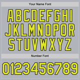 Custom Gray Neon Yellow-Black Line Authentic Baseball Jersey