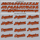 Custom Gray Orange-Black Line Authentic Baseball Jersey
