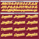 Custom Crimson Gold-White Line Authentic Baseball Jersey