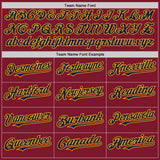 Custom Crimson Navy-Gold Line Authentic Baseball Jersey