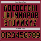 Custom Crimson Black-Old Gold Line Authentic Baseball Jersey