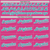 Custom Pink Teal-White Line Authentic Baseball Jersey