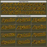 Custom Olive Black-Gold Line Authentic Salute To Service Baseball Jersey