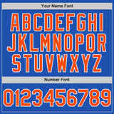 Custom Thunder Blue Orange-White Line Authentic Baseball Jersey